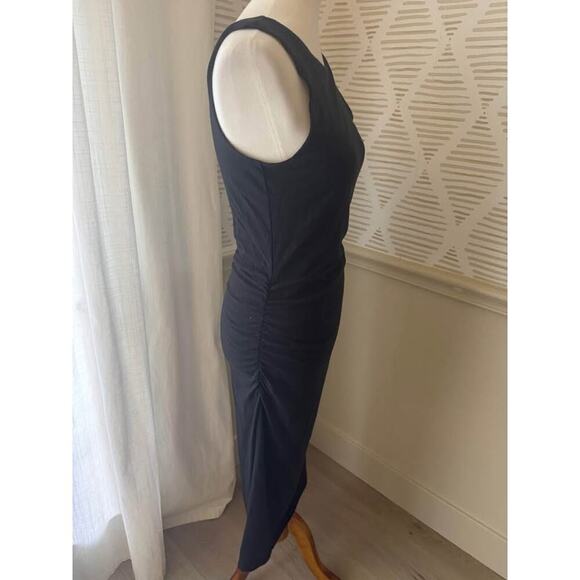 Athleta Women’s Medium Black Ruched Sides Midi Dress - Picture 5 of 6